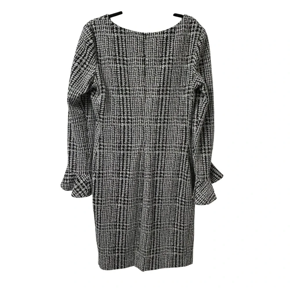 Lauren Ralph Lauren Women's Plaid Ruched Dress‎ Black Size 14 Knee Length
